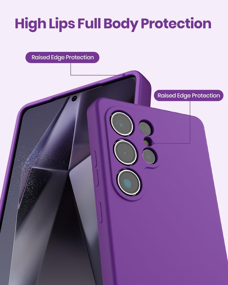 CUZMIGO Silicone Case for Samsung Galaxy S25 Ultra, Soft Slim Liquid Silicone Phone Case with Anti-Scratch Microfiber Lining, Camera Cover Protection with Cute Color Variety, Purple - Image 4
