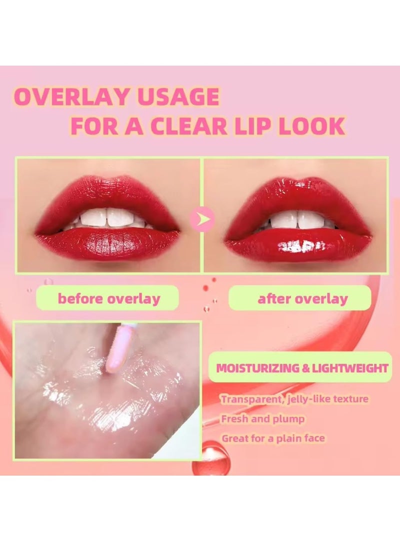 QiBest 4Pcs Fruit Lip Oil Set Avocado Strawberry Grape and Peach Soft and Moist Lips Hydrating Lip Glow Oil Plumping Glass Finish Moisturizing Lip Gloss Lip Tint Fruit Extract Lip Oil  - Image 3