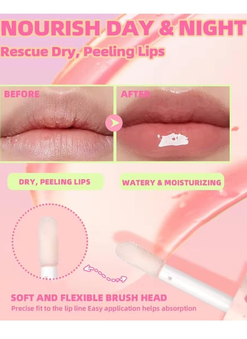 QiBest 4Pcs Fruit Lip Oil Set Avocado Strawberry Grape and Peach Soft and Moist Lips Hydrating Lip Glow Oil Plumping Glass Finish Moisturizing Lip Gloss Lip Tint Fruit Extract Lip Oil  - Image 4
