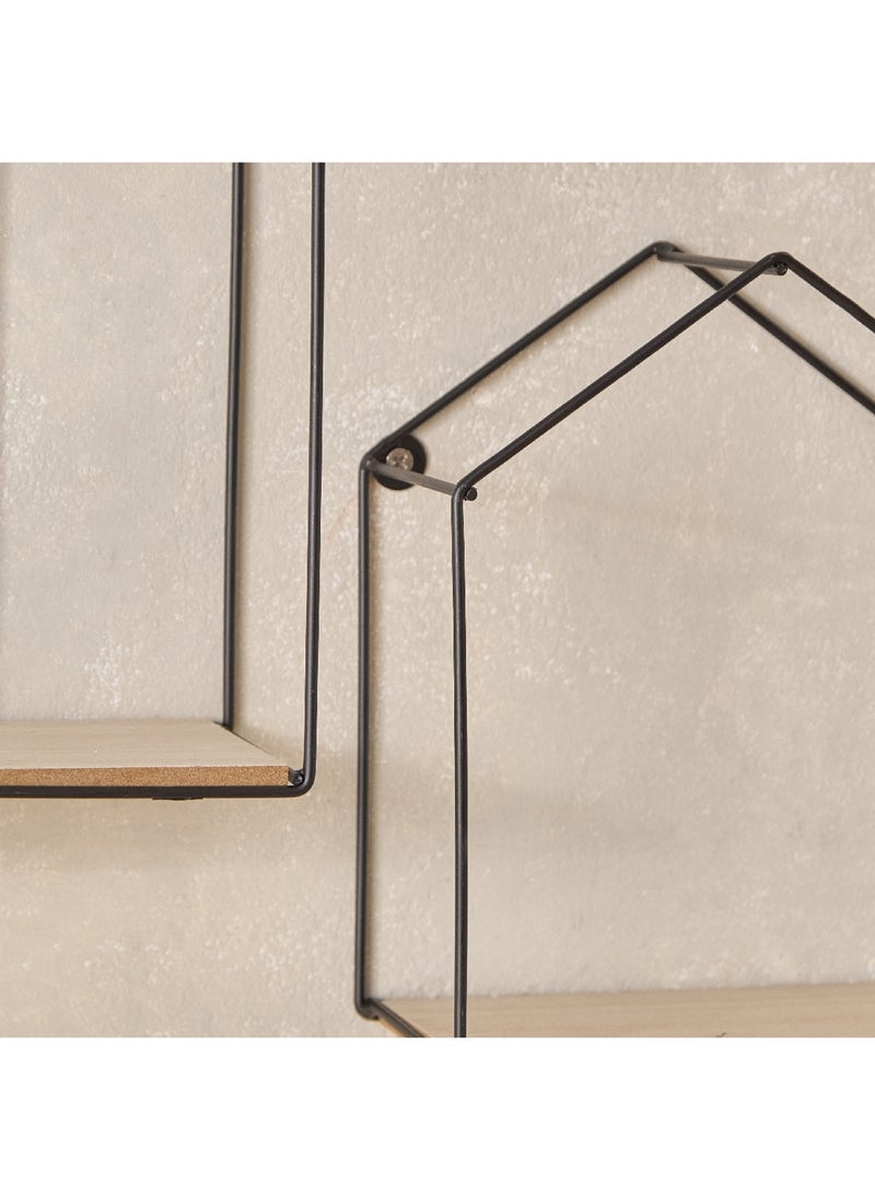 Home Box Sera 2-Piece Metal Wall Shelf with MDF Board Set 20 x 25.5 x 10 cm  - Image 4