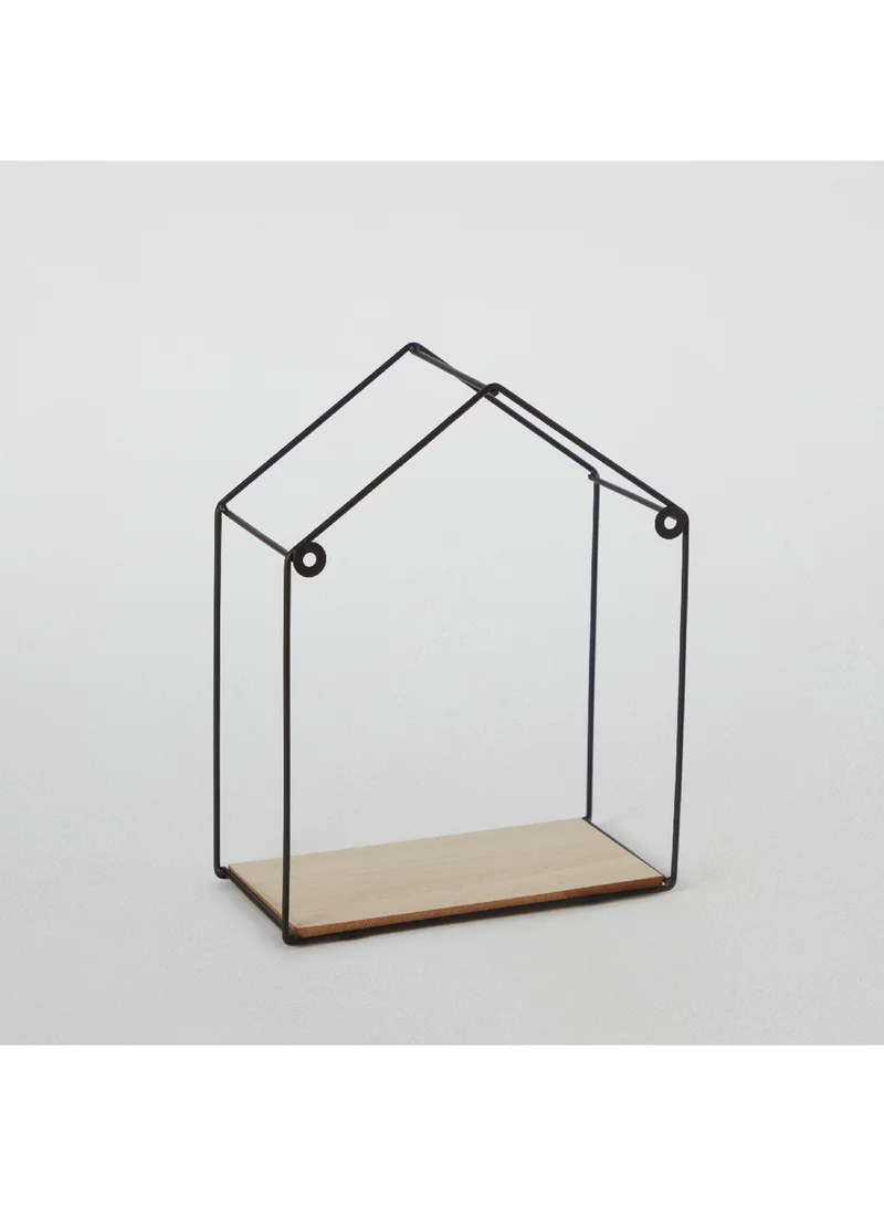 Home Box Sera 2-Piece Metal Wall Shelf with MDF Board Set 20 x 25.5 x 10 cm