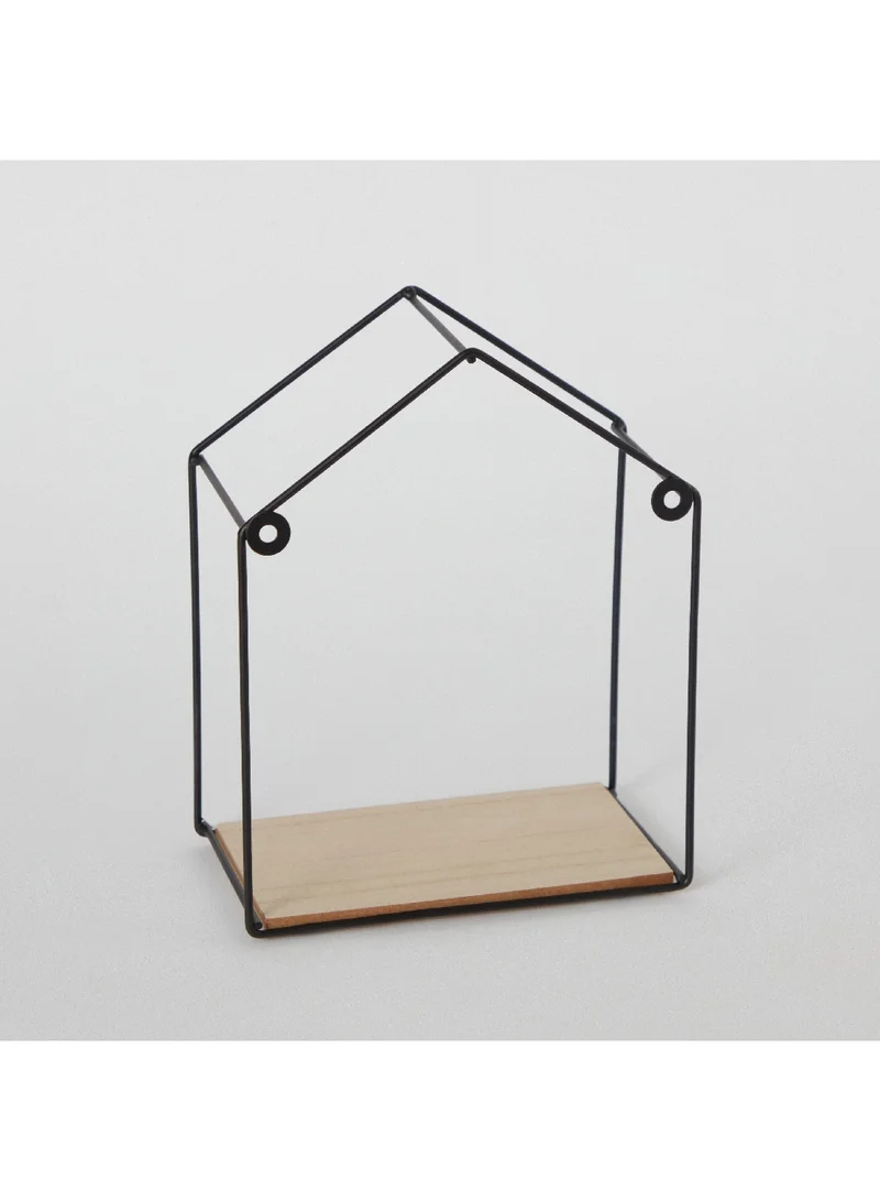 Home Box Sera 2-Piece Metal Wall Shelf with MDF Board Set 20 x 25.5 x 10 cm