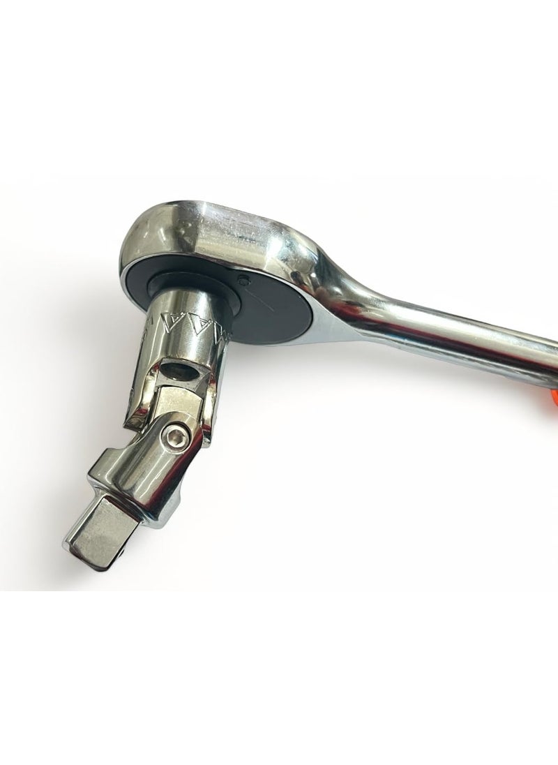EPITECH MART - EPITECH MART Ratchet Handle Socket Wrench Heavy Duty Tool 12Inch Wrench Rachet Double Sided Rachet Wrench With 12 Inch Drive Universal Joint Socket Set Universal Socket Adapters Socket - Image 1
