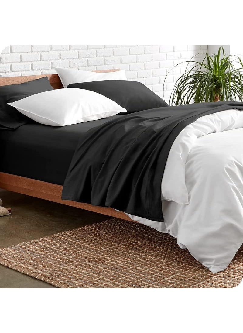 Edenwald Edenwald Bed Sheet Single Size Cotton Pure Egyptian Cotton Single Size BedSheet with Pillow Cover Solid Charcoal 600 Thread Count Stain Resistant Skin Friendly Organic Cotton  - Image 3