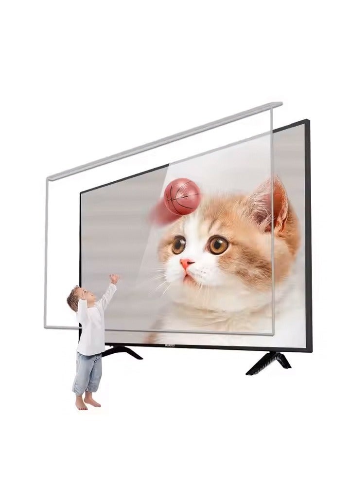 70 inch Clear Acrylic HD 4K TV Screen Protector,  Anti-Scratch, Anti-Blue Light with Removable Panel Filter and Anti-Glare  - Image 1