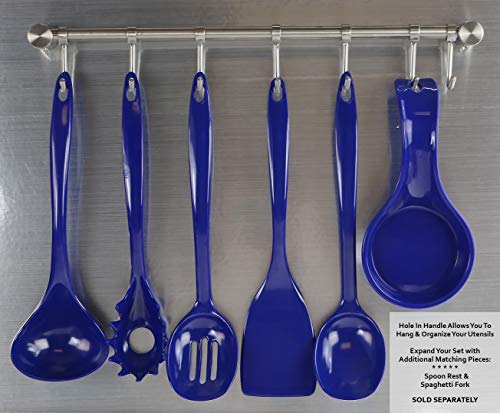 Reston Lloyd Spatula, Turner for Non-stick pans, Heat Resistant, BPA Free Melamine Utensil with Ergonomic Handle, 11 inch, Set of 6 by Reston Lloyd, Indigo - Image 3