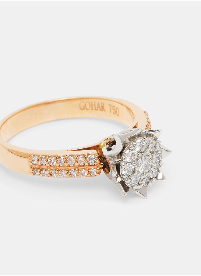 Annaka - 18Kt Rose+White Gold Ring Studded with Natural Diamonds - Image 1