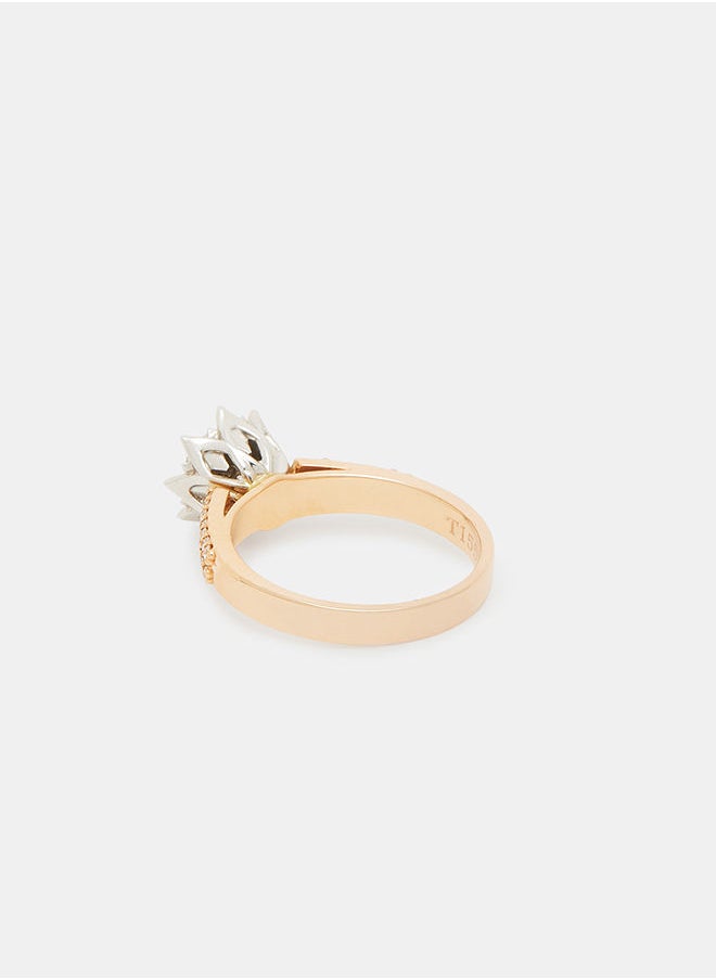 Annaka - 18Kt Rose+White Gold Ring Studded with Natural Diamonds - Image 1