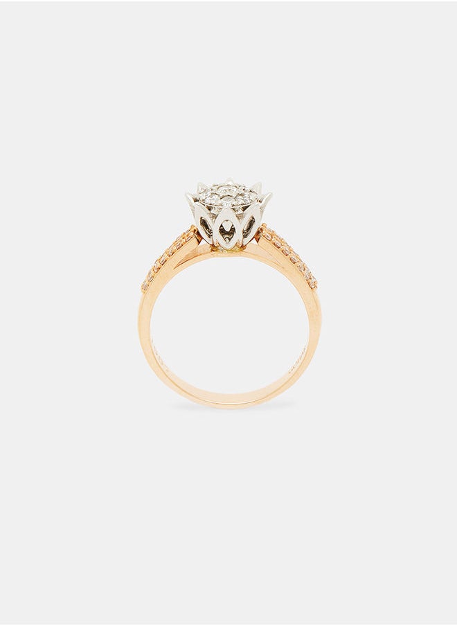 Annaka - 18Kt Rose+White Gold Ring Studded with Natural Diamonds - Image 1