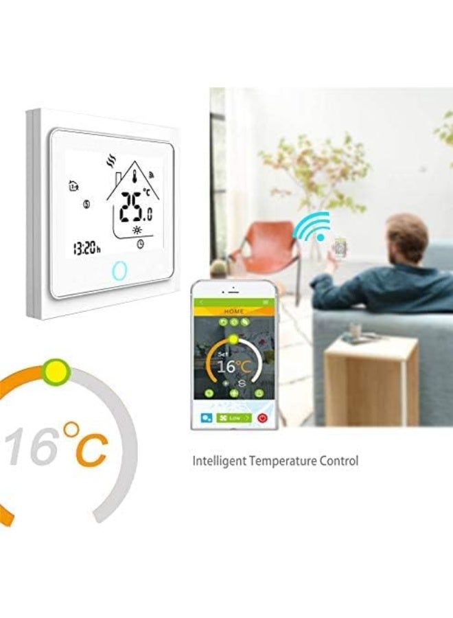 MOES 24V DC WiFi Smart Central Air Conditioner Thermostat | Low-Voltage Temperature Controller for Fan Coil Units, Tuya/Smart Life App, 2-Pipe System - Image 4