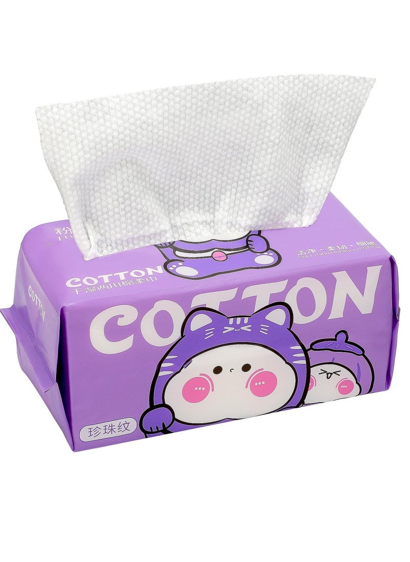 Face Clean Towels, 100 Count Disposable Biodegradable Soft Dry Wipes for Sensitive Skin, Lint Free Facial Tissue for Cleansing, Skincare and Makeup Remover, Dry Wipes - Image 5
