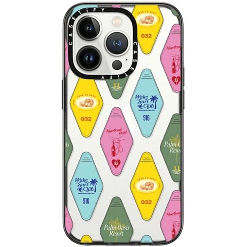 Casetify Compact Case for iPhone 14 Pro 【2x Military Grade Drop Test/4ft Drop Protection】 - Resort Keys - Black