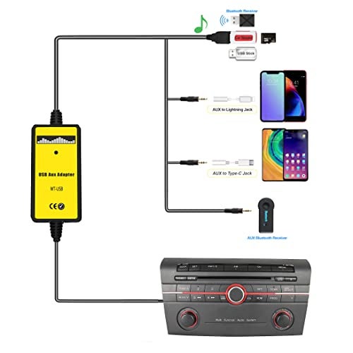 Yomikoo Car Audio Input, USB AUX Adapter CD Changer for Mazda 3 2004-2008, Mazda 6 2002-2009, Mazda 5 2005-2009, Miata 2003-2008, MPV 2007-2008, CX7 2007-2008, RX-8 2004-2008 - Image 2