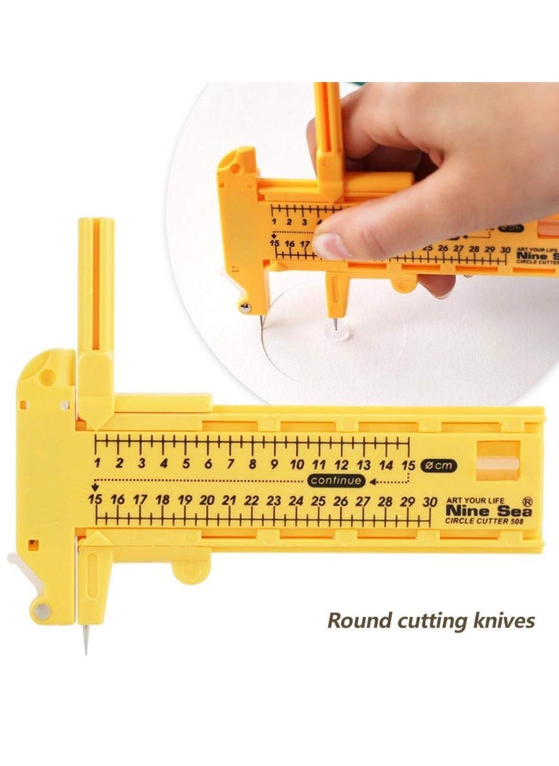 Circle Cutter Paper Trimmer Circular Cutting Tool,Rotary Circle Cutter Paper Cardboard Rubber Leather Art Craft Tool