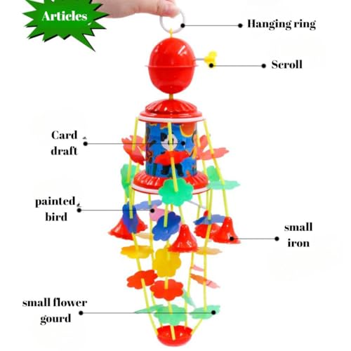 MALLEXO Musical Rotating Jhoomer for 0-6 Months New Born Baby Toys | 1PCS Hanging Rattle with Key Operated | Cradle Soothing Sound Windup Infant Toy for Kids, Boys & Girls Birthday Gift for Children - Image 3