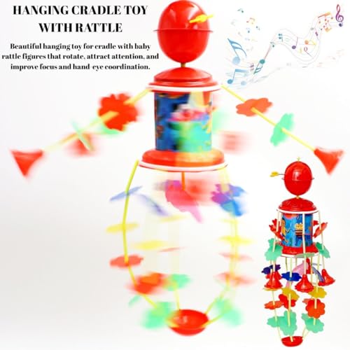 MALLEXO Musical Rotating Jhoomer for 0-6 Months New Born Baby Toys | 1PCS Hanging Rattle with Key Operated | Cradle Soothing Sound Windup Infant Toy for Kids, Boys & Girls Birthday Gift for Children - Image 5