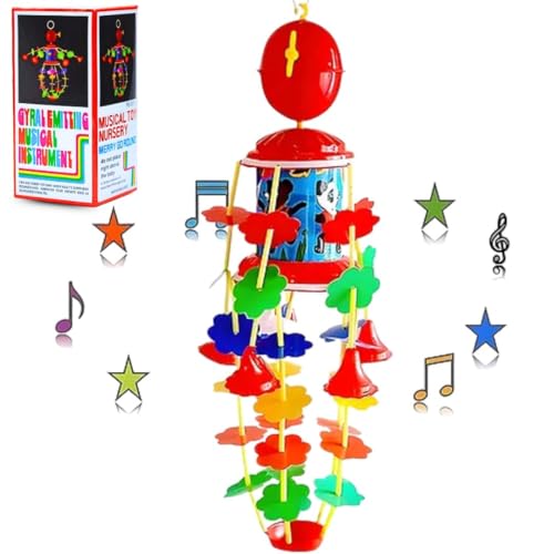 MALLEXO Musical Rotating Jhoomer for 0-6 Months New Born Baby Toys | 1PCS Hanging Rattle with Key Operated | Cradle Soothing Sound Windup Infant Toy for Kids, Boys & Girls Birthday Gift for Children - Image 1