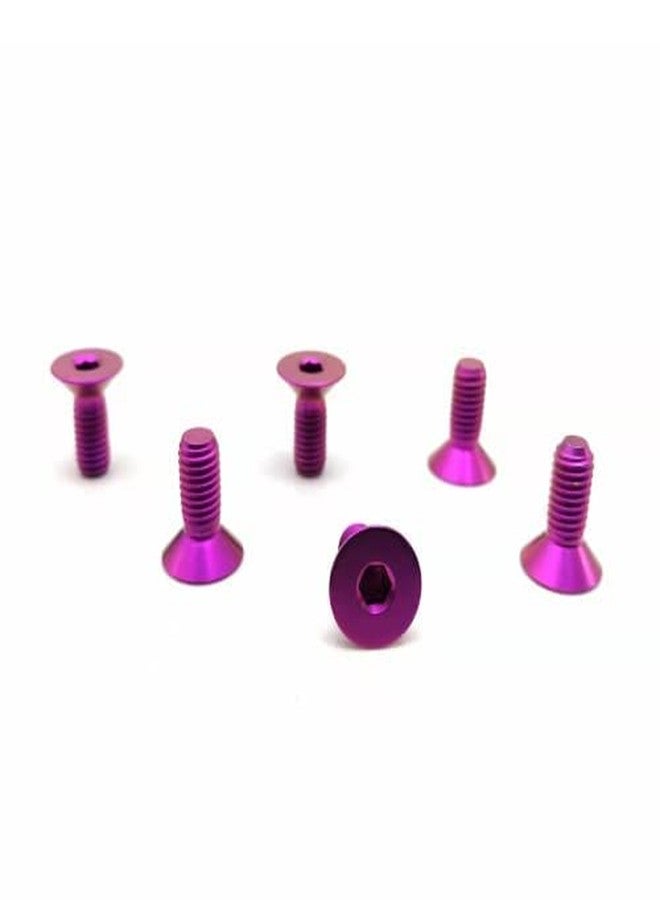 RISON-Titanium Bolts 6pcs Steering Wheel Screw Bolts M5x12MM Titanium Steering Wheel Bolt Kits Purple Titanium Countersunk Screws Titanium Finish Flat Head Bolt - Image 3
