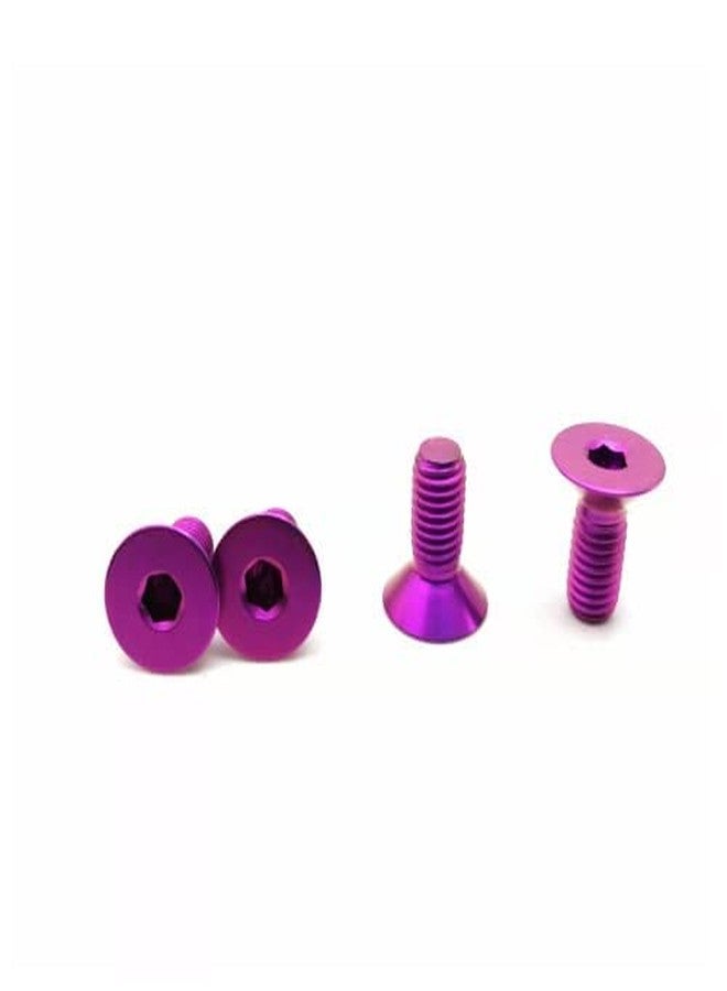 RISON-Titanium Bolts 6pcs Steering Wheel Screw Bolts M5x12MM Titanium Steering Wheel Bolt Kits Purple Titanium Countersunk Screws Titanium Finish Flat Head Bolt - Image 5