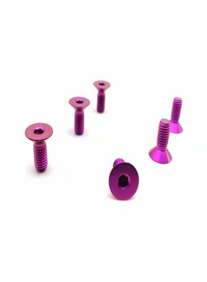 RISON-Titanium Bolts 6pcs Steering Wheel Screw Bolts M5x12MM Titanium Steering Wheel Bolt Kits Purple Titanium Countersunk Screws Titanium Finish Flat Head Bolt - Image 4