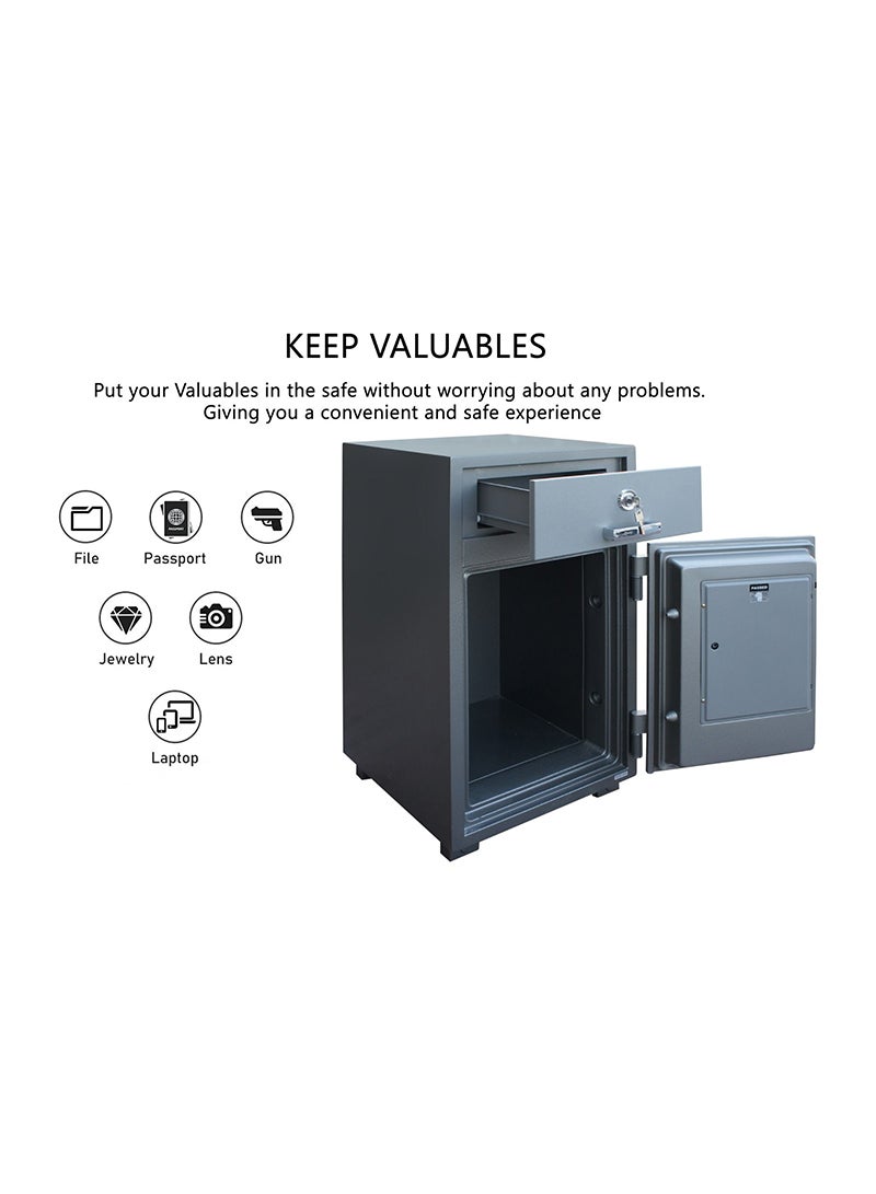 Mahmayi Mahmayi Modern 105E 142KG Black Drop Fireproof Safes with Digital Lock Mechanism, Fire Resistance Safe for Home, Office, Hotel (D51xW50xH95cm)  - Image 3