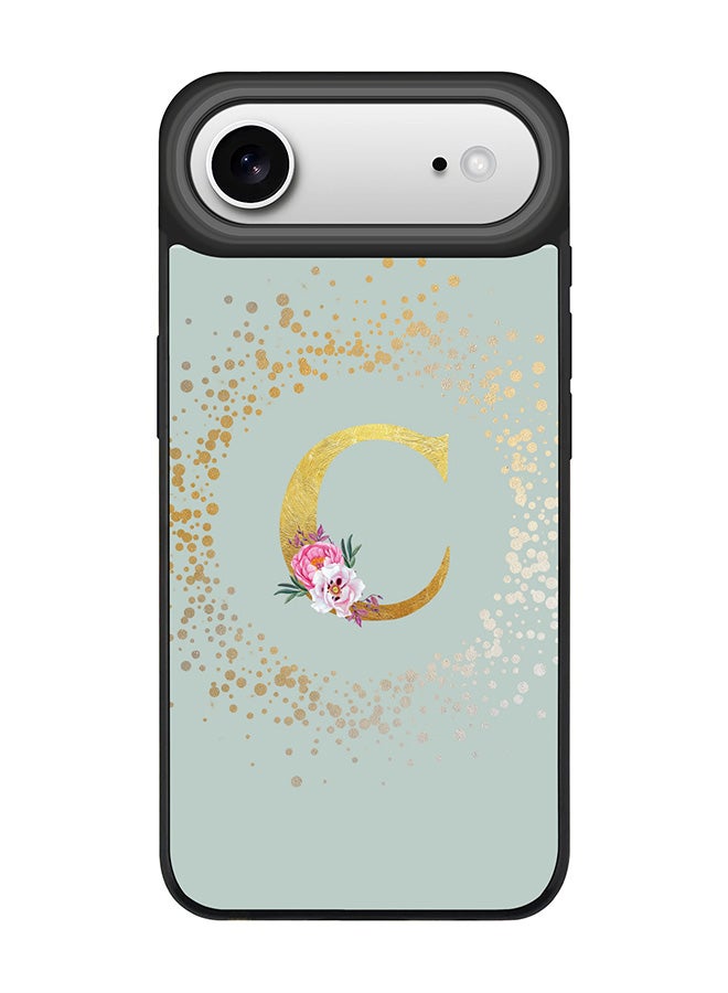 Stylizedd iPhone Air Case, [Compatible with MagSafe] Slim Magnetic cover Phone Case iPhone Air -Custom Monogram Floral - C  (Light Grey ) - Image 1
