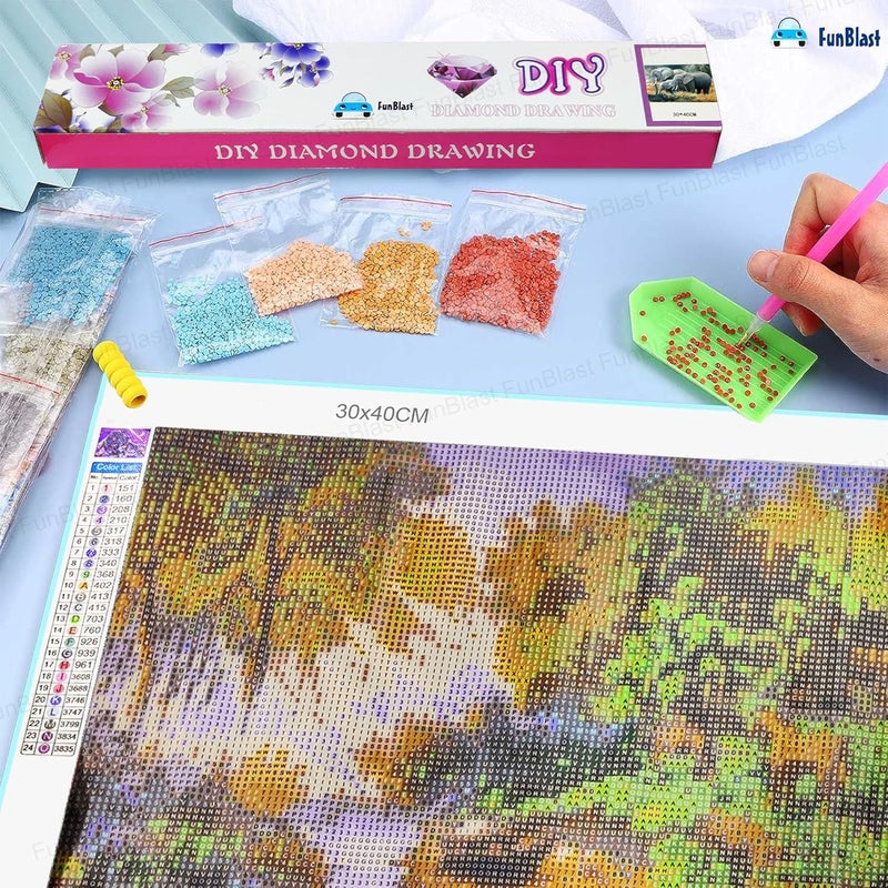 FunBlast FunBlast 5D Diamond Painting Kit 12x16inch Diamond Painting Kit for Adults Kids Suitable for Home Leisure and Wall Decoration Gift for Kids and Adults Three  - Image 5