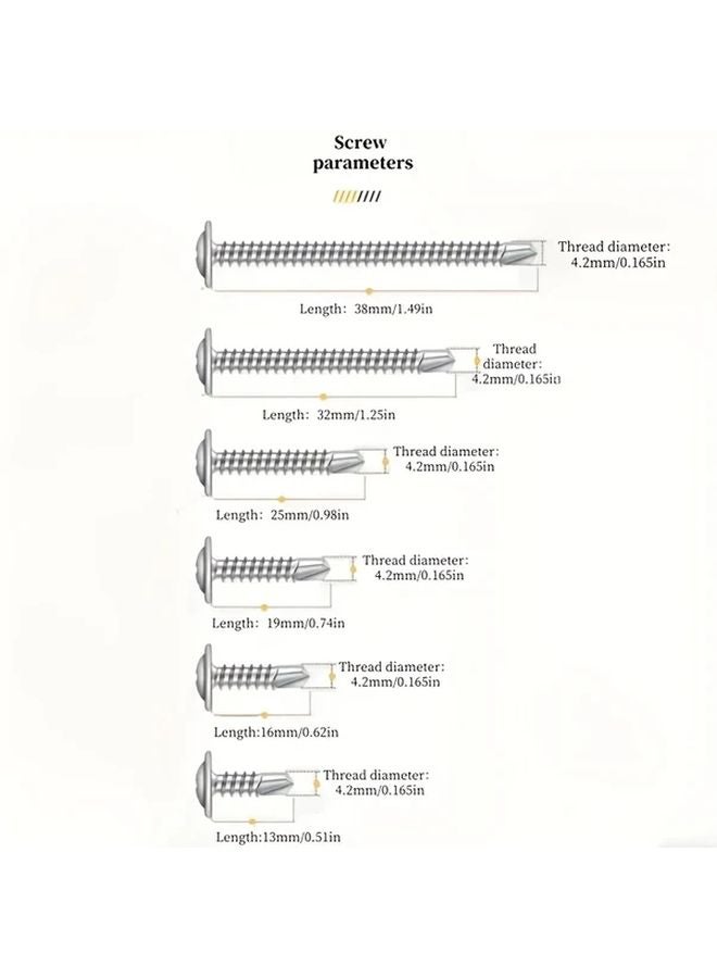 99 Pack No 8x3 4 Inch 19mm Truss Head Self Tapping TEK Screws - Image 3