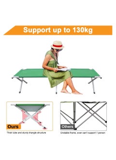SMART HOME Outdoor Folding Camping Bed, Extra Wide Travel Sleeping Bed with Carrying Bag for Adults Kids, Lightweight and Compact Portable Relaxing Chair for Office, Napping, Hiking, Beach, BBQ  - Image 2