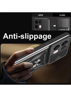 Generic Case Cover Shockproof Protective Case with Camera Protection and Metal Ring Compatible with  Oppo Reno 13 Pro 5G (Black)  - Image 4