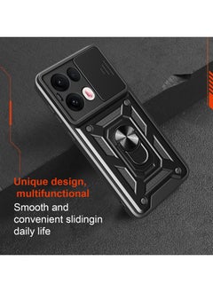 Generic Case Cover Shockproof Protective Case with Camera Protection and Metal Ring Compatible with  Oppo Reno 13 Pro 5G (Black)  - Image 3
