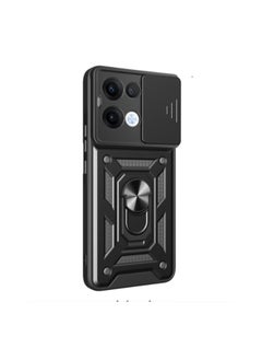 Generic Case Cover Shockproof Protective Case with Camera Protection and Metal Ring Compatible with  Oppo Reno 13 Pro 5G (Black)  - Image 1