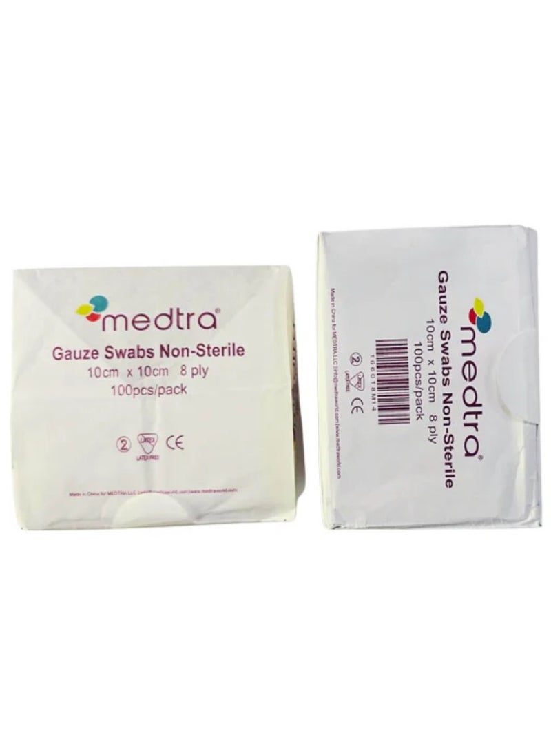 Medtra 100 PCS Gauze Swabs China 10*10 cm 8P - 4”x4”  - Image 2