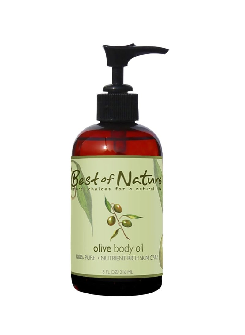 Best of Nature - Best of Nature 100% Pure Olive Massage & Body Oil – Cold Pressed, Natural & Unscented Moisturizer for Skin, Hair & Bath, 8 fl oz - Image 1