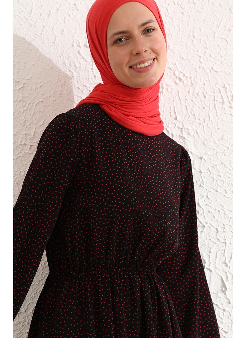 Sefa Merve Pleated Tunic 4346-03 Black Red  - Image 4