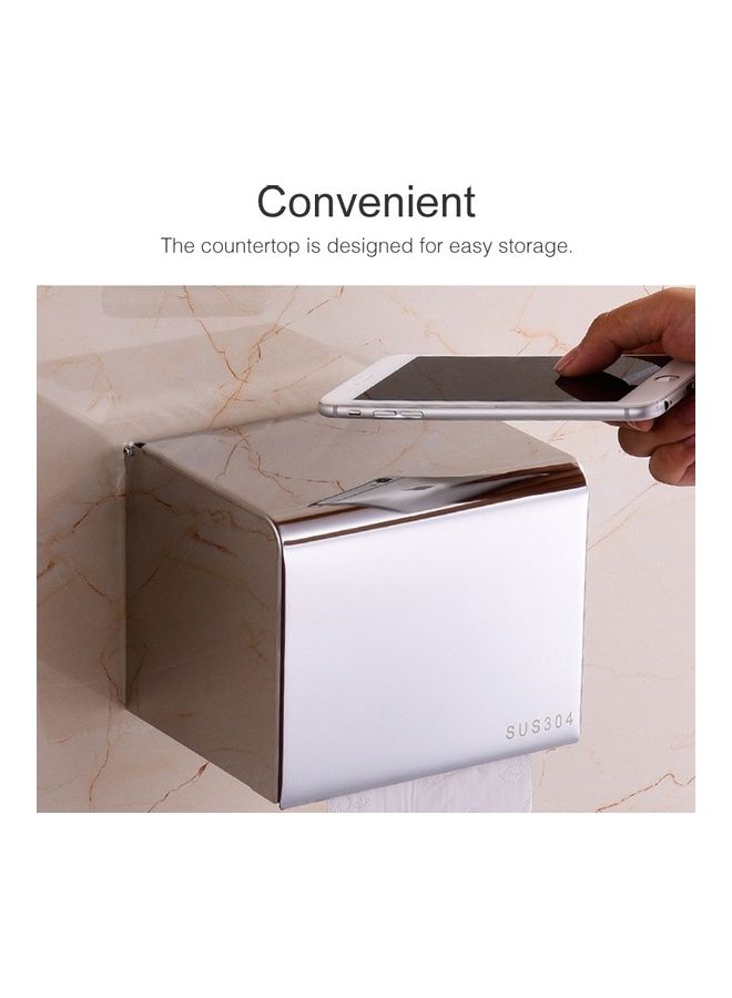 NIBEMINENT Stainless Steel Bathroom Wall-mounted Multicolour 25x20x20cm - Image 5