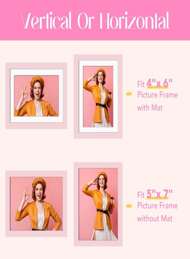 TWING 5x7 Picture Frame,Light Pink Photo Frame Display Picture 4x6 with Mat or 5x7 Without Mat,Colored Photo Collage Frame for Wall Mounting or Table Display,Ideal Gift to Family and Friends,1 Pack - Image 3