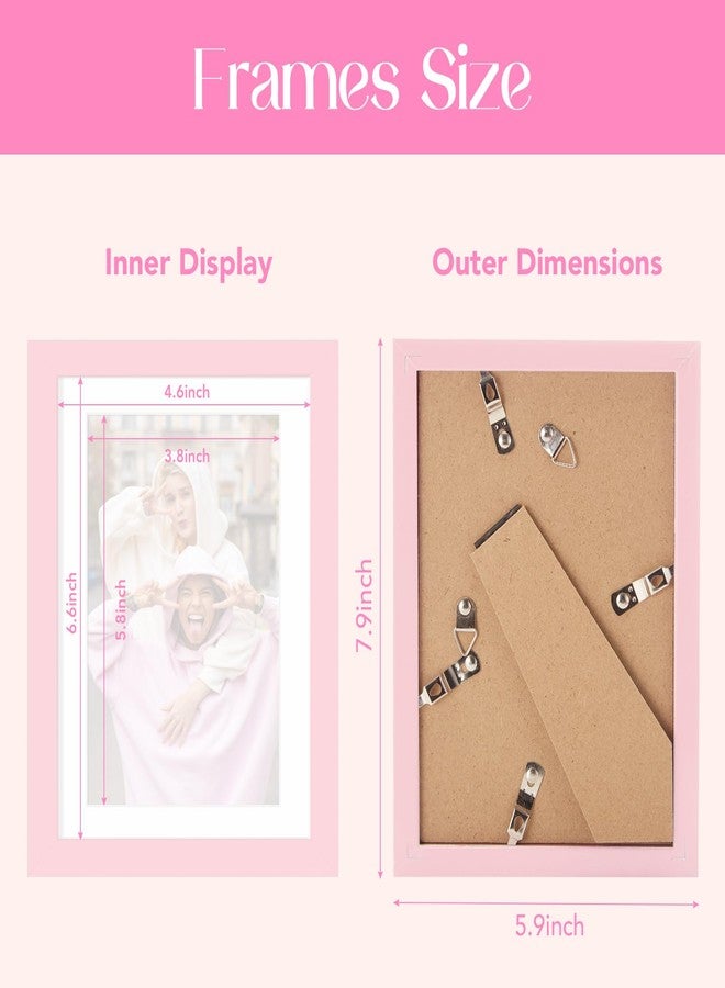TWING 5x7 Picture Frame,Light Pink Photo Frame Display Picture 4x6 with Mat or 5x7 Without Mat,Colored Photo Collage Frame for Wall Mounting or Table Display,Ideal Gift to Family and Friends,1 Pack - Image 2