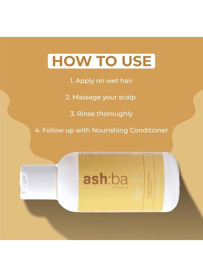 Ashba Botanics Clarifying Shampoo for Straight, Wavy, Curly & Frizzy Hair | Vitamin C, AHA and Fruit Extracts | Deep Cleanses and Removes Product Buildup | Paraben, Sulphate free (100ml) - Image 5
