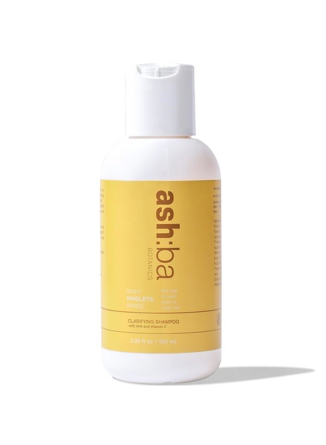 Ashba Botanics Clarifying Shampoo for Straight, Wavy, Curly & Frizzy Hair | Vitamin C, AHA and Fruit Extracts | Deep Cleanses and Removes Product Buildup | Paraben, Sulphate free (100ml) - Image 1
