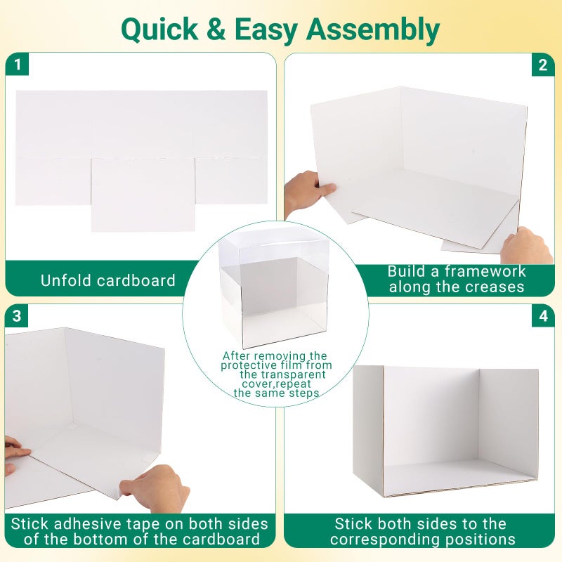 Farrdun Diorama Box Diorama Supplies Cardboard Diorama Kit Project Box with Transparent Lid, Display Box for Diorama School Project, 11.8 x 8.7 x 8.3 Inch (1Set) - Image 3