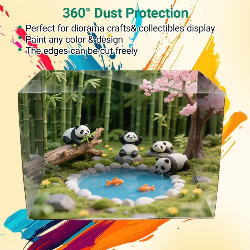 Farrdun Diorama Box Diorama Supplies Cardboard Diorama Kit Project Box with Transparent Lid, Display Box for Diorama School Project, 11.8 x 8.7 x 8.3 Inch (1Set) - Image 5