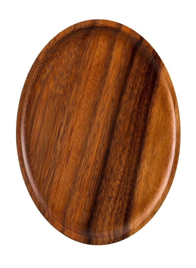 SOFE Walnut Wooden Serving Tray - Round Serving Platter 10"- Appetizer Charcuterie Board - Wood Tray for Kitchen Counter Bathroom - Tea Coffee Table Trays Decor - Candle Trays Home Decor - Image 2