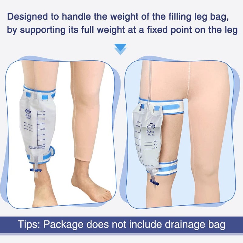 Mistuki Catheter Leg Bag Holder Foley Catheter stabilization Device Cath Secure Urine Drainage Bag Support Fix Straps Urinary Band with Soft Elastic Fabric Inside Anti Slip (Pack of 2) - Image 3