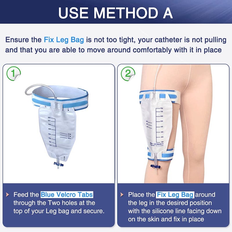 Mistuki Catheter Leg Bag Holder Foley Catheter stabilization Device Cath Secure Urine Drainage Bag Support Fix Straps Urinary Band with Soft Elastic Fabric Inside Anti Slip (Pack of 2) - Image 5