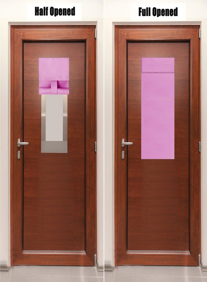 ChYoung Classroom Window and Door Curtains - Blackout Shades for Windows and Doors, No Drill Blinds, Room Darkening Tie Up Covering - W 9.8 Inch x H 39 Inch (1, Pink) - Image 2