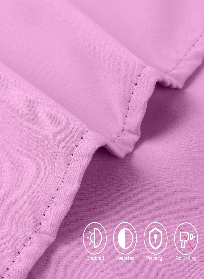 ChYoung Classroom Window and Door Curtains - Blackout Shades for Windows and Doors, No Drill Blinds, Room Darkening Tie Up Covering - W 9.8 Inch x H 39 Inch (1, Pink) - Image 3
