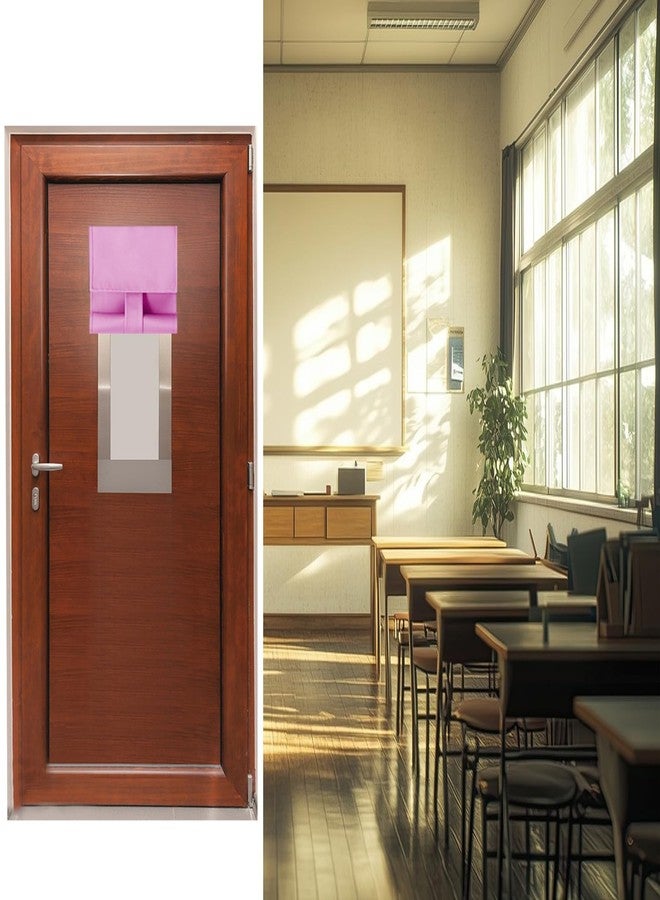 ChYoung Classroom Window and Door Curtains - Blackout Shades for Windows and Doors, No Drill Blinds, Room Darkening Tie Up Covering - W 9.8 Inch x H 39 Inch (1, Pink) - Image 5
