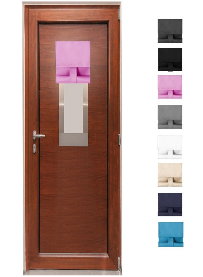 ChYoung Classroom Window and Door Curtains - Blackout Shades for Windows and Doors, No Drill Blinds, Room Darkening Tie Up Covering - W 9.8 Inch x H 39 Inch (1, Pink) - Image 1