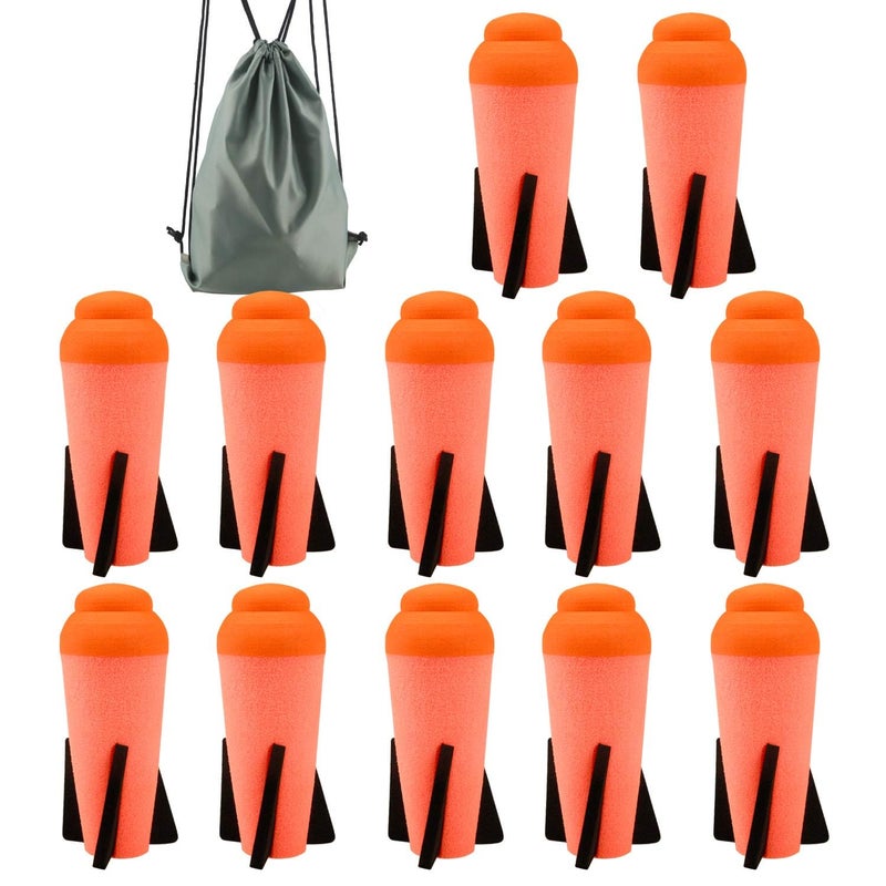 Ruibytree Mega Missile Refill for Nerf NStrike Elite Series 12 Packs Compatible Darts Mega Missile Refill Bullets Foam Rockets for Nerf Party Orange - Image 2